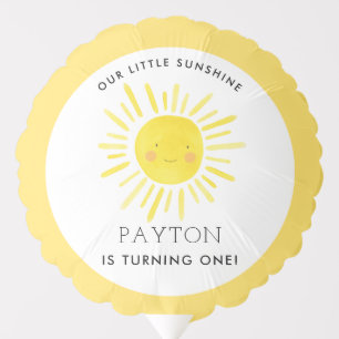 Our Little Sunshine Party Girl 1st Birthday Balloon