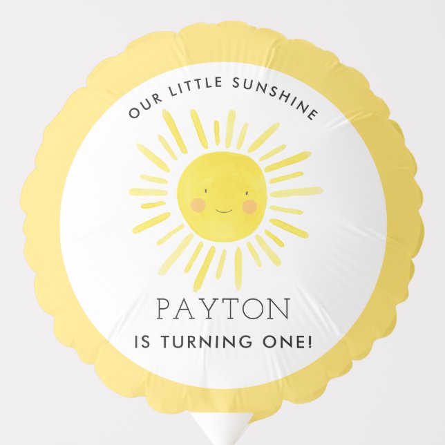 Our Little Sunshine Party Girl 1st Birthday Balloon (Front)