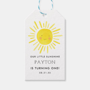 Our Little Sunshine Party Girl 1st Birthday Gift Tags
