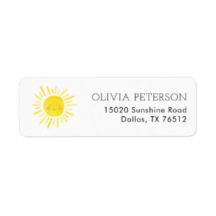 Our Little Sunshine Party Return Address Label