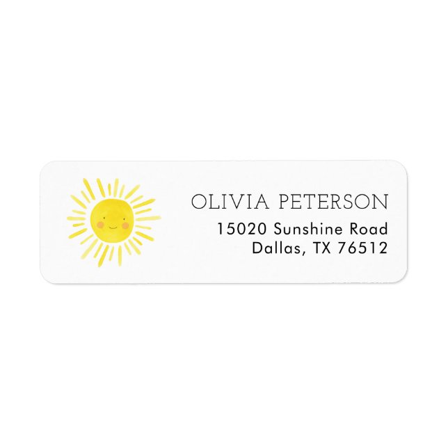 Our Little Sunshine Party Return Address Label (Front)