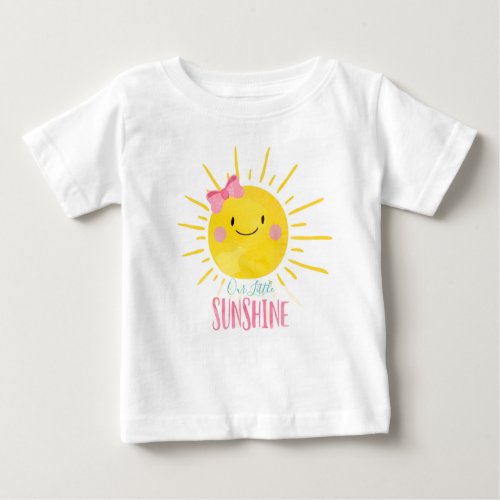 Our Little Sunshine Pink Girl Baby Summer T_Shirt