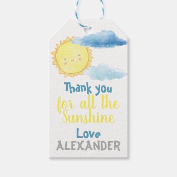 Our Little Sunshine Thank You Gift Tag by NellysPrint at Zazzle