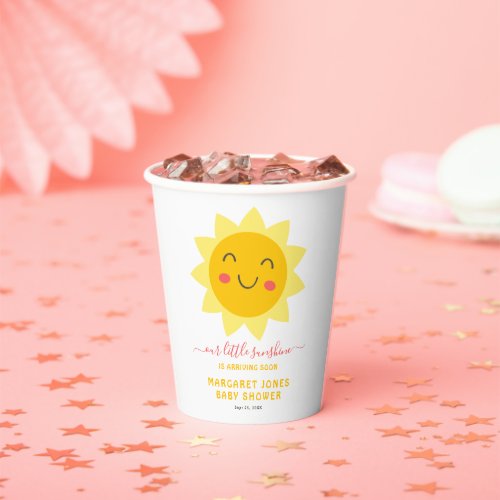 Our Little Sunshine Yellow Baby Shower Paper Cup Paper Cups