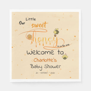 Our Little Sweet Honey Is On The Way Baby Shower Napkins