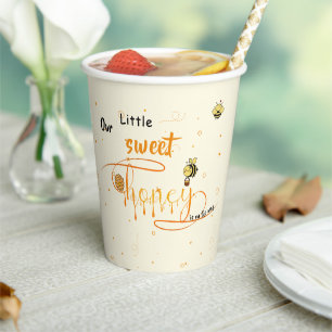 Our Little Sweet Honey Is On The Way Baby Shower Paper Cups