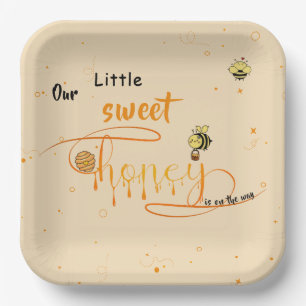 Our Little Sweet Honey Is On The Way Baby Shower Paper Plates