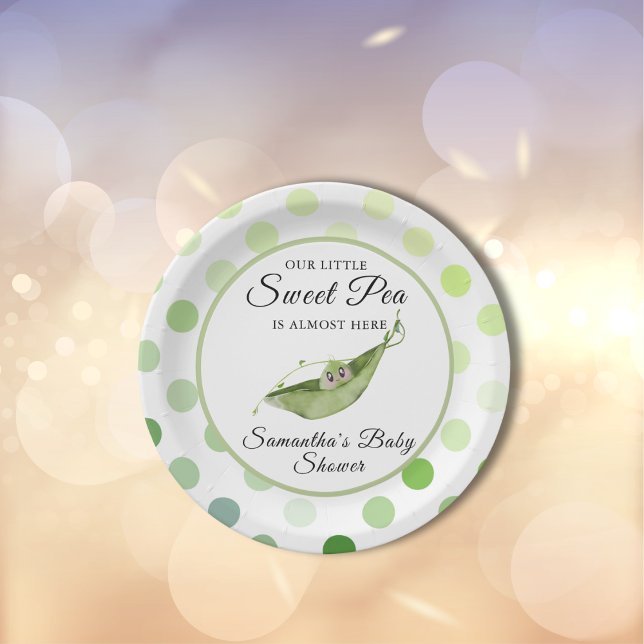 Our Little Sweet Pea Is Almost Here Shower  Paper Plates (Creator Uploaded)