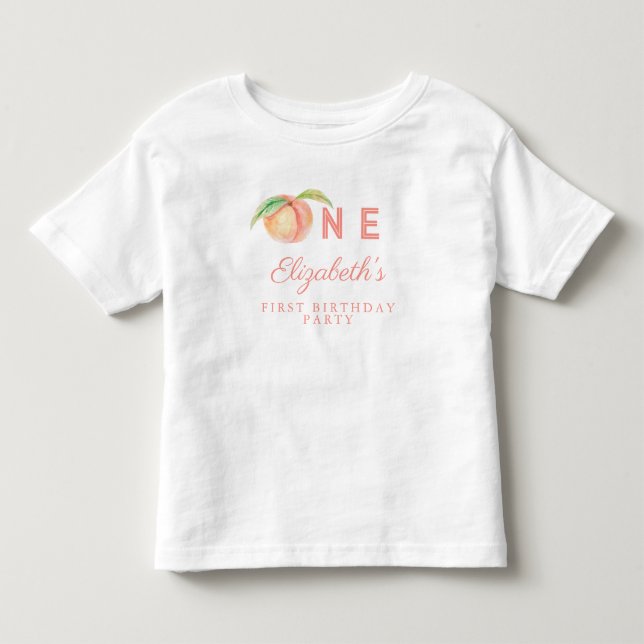 Our Little Sweet Peach is One Baby First Birthday Toddler T-shirt (Front)