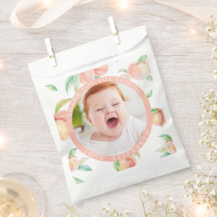 Our Little Sweet Peach is One Girl First Birthday Favor Bag