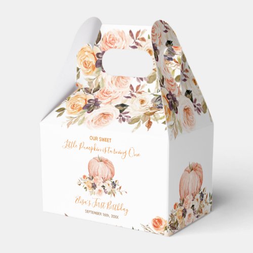 Our Little Sweet Pumpkin Birthday Rustic Floral Favor Boxes