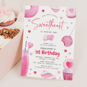 Our Little Sweetheart 1st Birthday Invitation