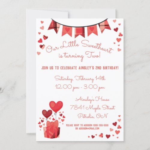 Our Little Sweetheart Birthday Party Invitation