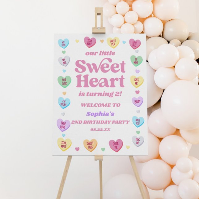 Our Little Sweetheart Birthday Party Welcome Sign (Creator Uploaded)