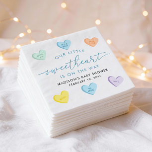 Our Little Sweetheart Candy Hearts Baby Shower Napkins