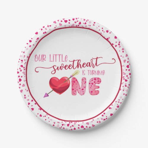 Our Little Sweetheart First Birthday Plate _ WH