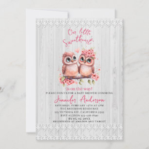 Our little sweetheart is on the way baby shower in invitation