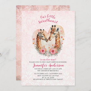 Our little sweetheart is on the way baby shower in invitation