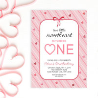 Our Little Sweetheart Is One Hearts Bows Birthday