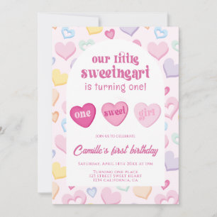 Our little sweetheart is turning one Birthday  Invitation