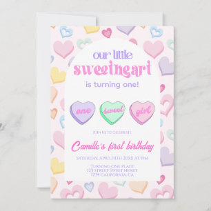 Our little sweetheart is turning one Birthday  Invitation