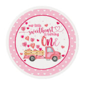Our Little Sweetheart is Turning One Edible Frosting Rounds (Front)