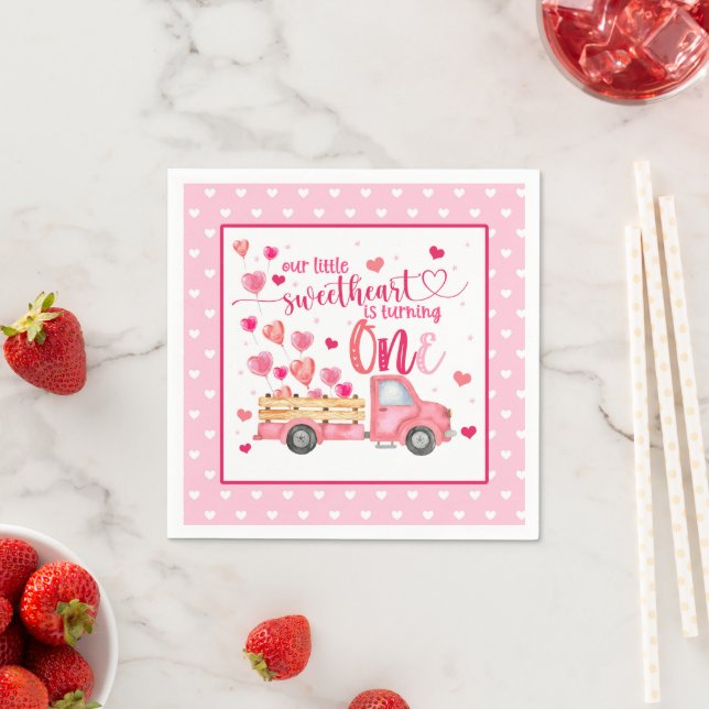 Our Little Sweetheart is Turning ONE Napkin (Insitu)