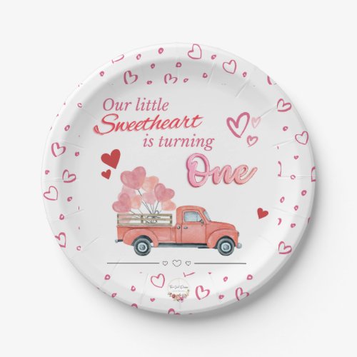 Our Little Sweetheart is Turning One Paper Plates