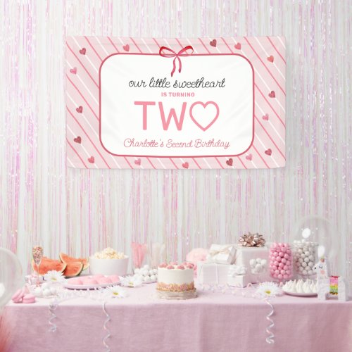 Our Little Sweetheart Is Two Hearts Bows Birthday