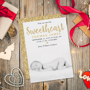 Our Little Sweetheart Photo Birth Announcement