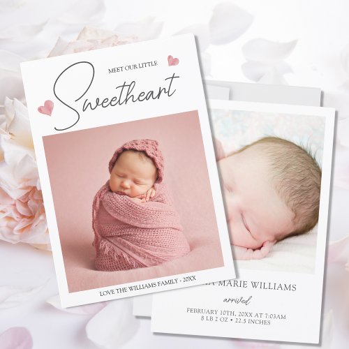 Our Little Sweetheart Valentine Birth Announcement
