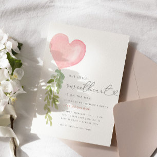 Our Little Sweetheart   Valentine's Baby Shower Invitation