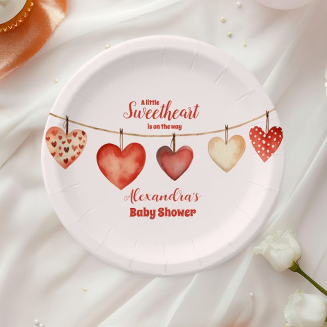 Our Little Sweethearts Valentine's Day Baby Shower Paper Plates (Creator Uploaded)