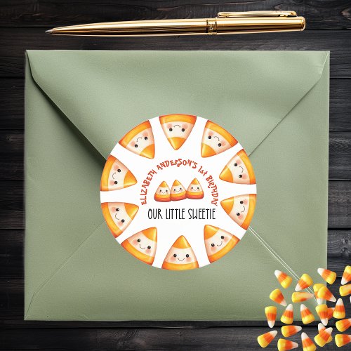 Our Little Sweetie Halloween Birthday Classic Round Sticker