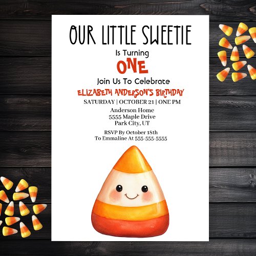 Our Little Sweetie Halloween Birthday Invitation