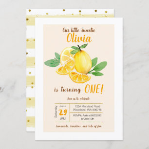 Our little sweetie Lemon 1st Birthday Invitation