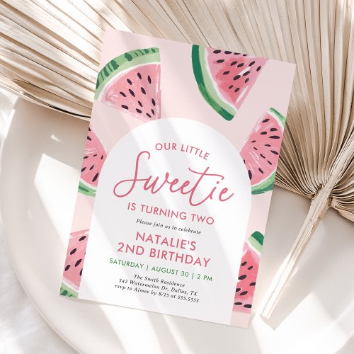 Our Little Sweetie Watermelon Birthday Invitation