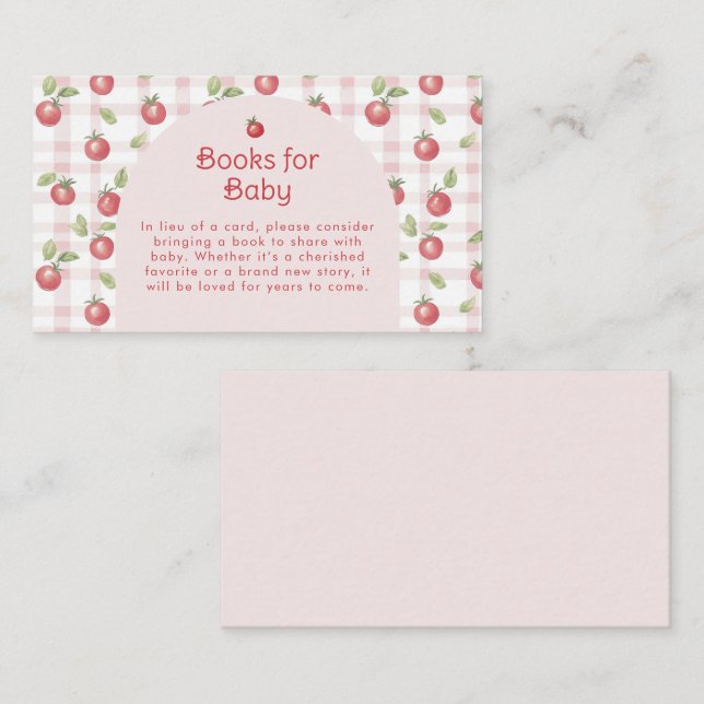 Our Little Tomato Baby Shower Enclosure Card  (Front/Back)