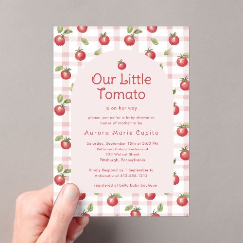 Our Little Tomato Baby Shower Invitation Pink