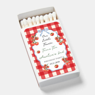 Our little Tomato Garden turns two Birthday Party Matchboxes