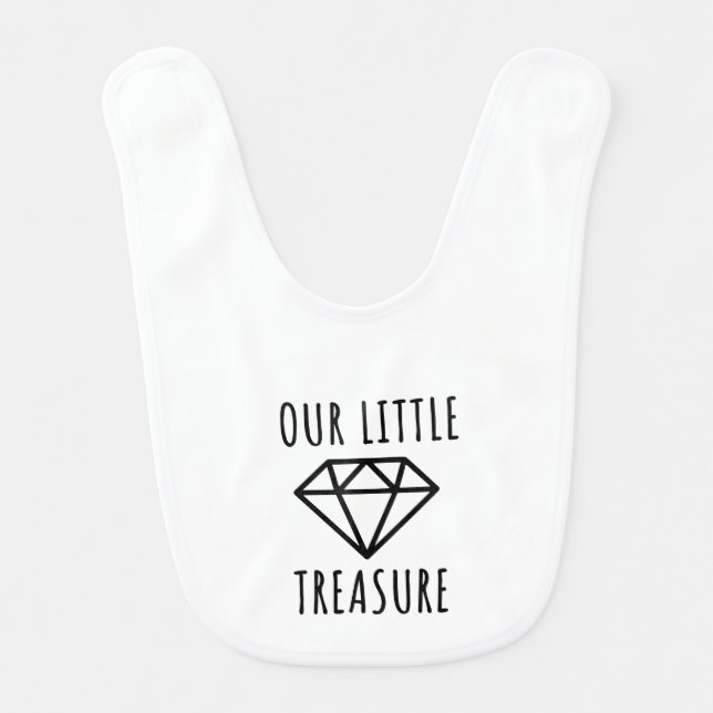 Our little Treasure. Simple Baby Bib (Front)