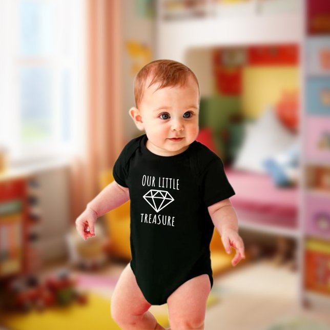 Our little Treasure. Simple black Baby Bodysuit (Creator Uploaded)