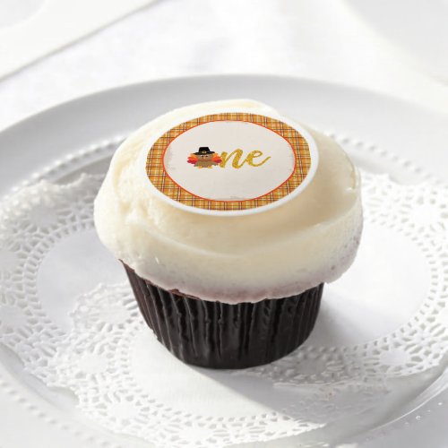 Our Little Turkey Cupcake Topper _ TPL Edible Frosting Rounds