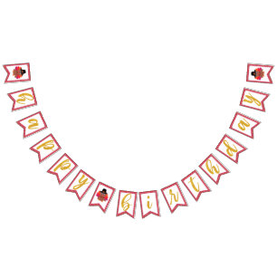 Our Little Turkey (Girl) Birthday Bunting Banner