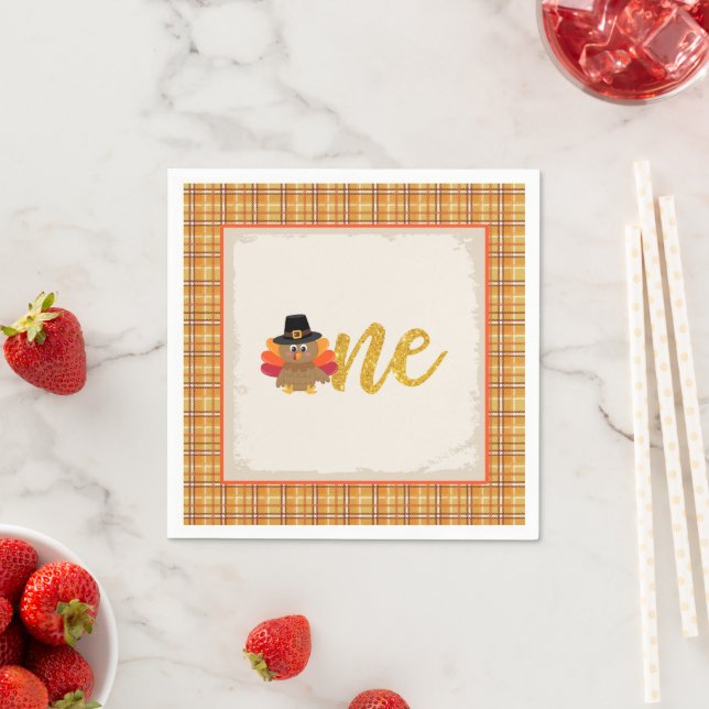 Our Little Turkey is Turning ONE Napkin - PL (Insitu)