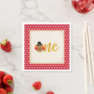 Our Little Turkey is Turning ONE Napkin - TD