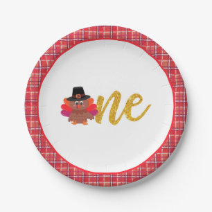 Our Little Turkey is Turning ONE Plate - Girl - WP