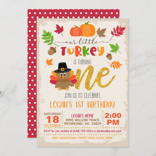 Our Little Turkey is Turning One _ WD Invitation