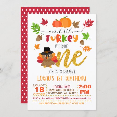 Our Little Turkey is Turning One _ WD Invitation