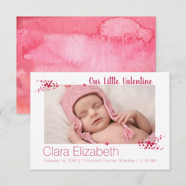 Our Little Valentine Baby Announcement (Front/Back)